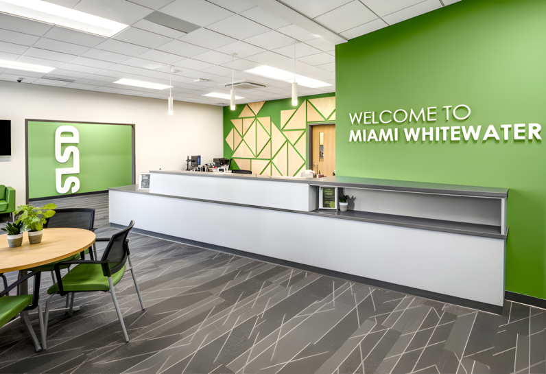 Lobby entrance to Miami Whitewater school